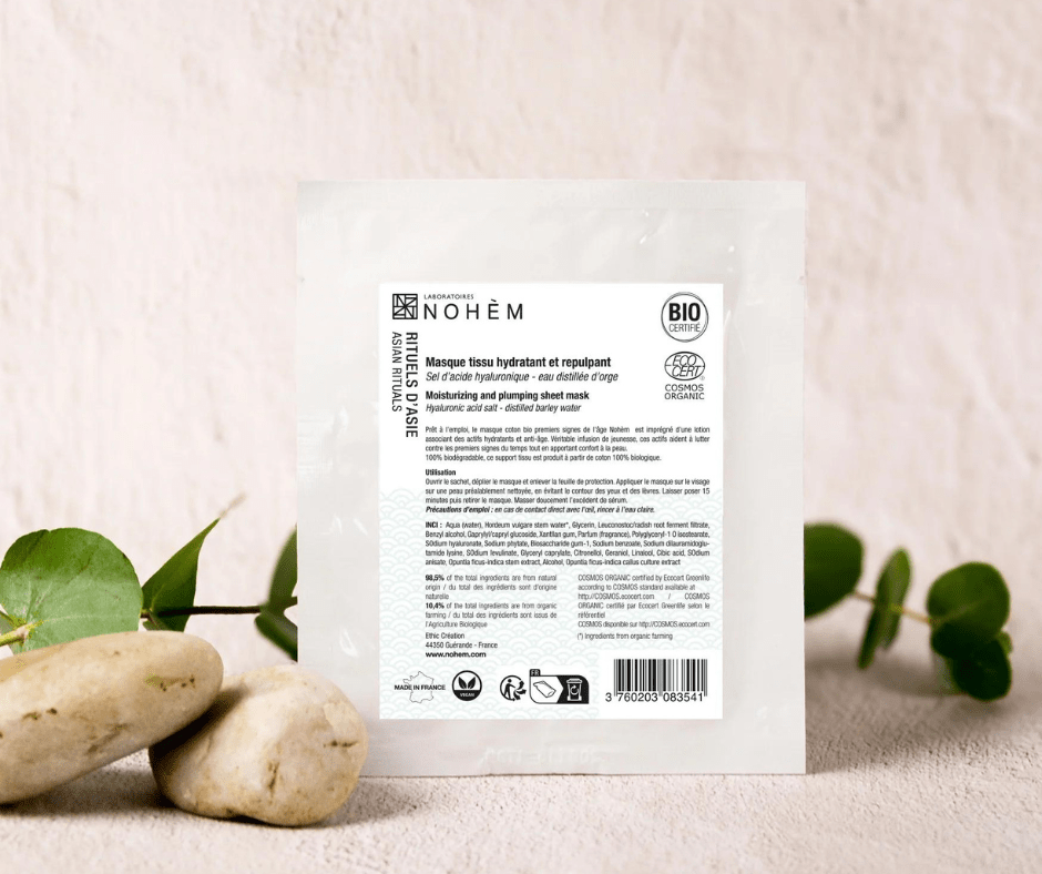 Masque visage tissu repulpant et hydratant Nohèm